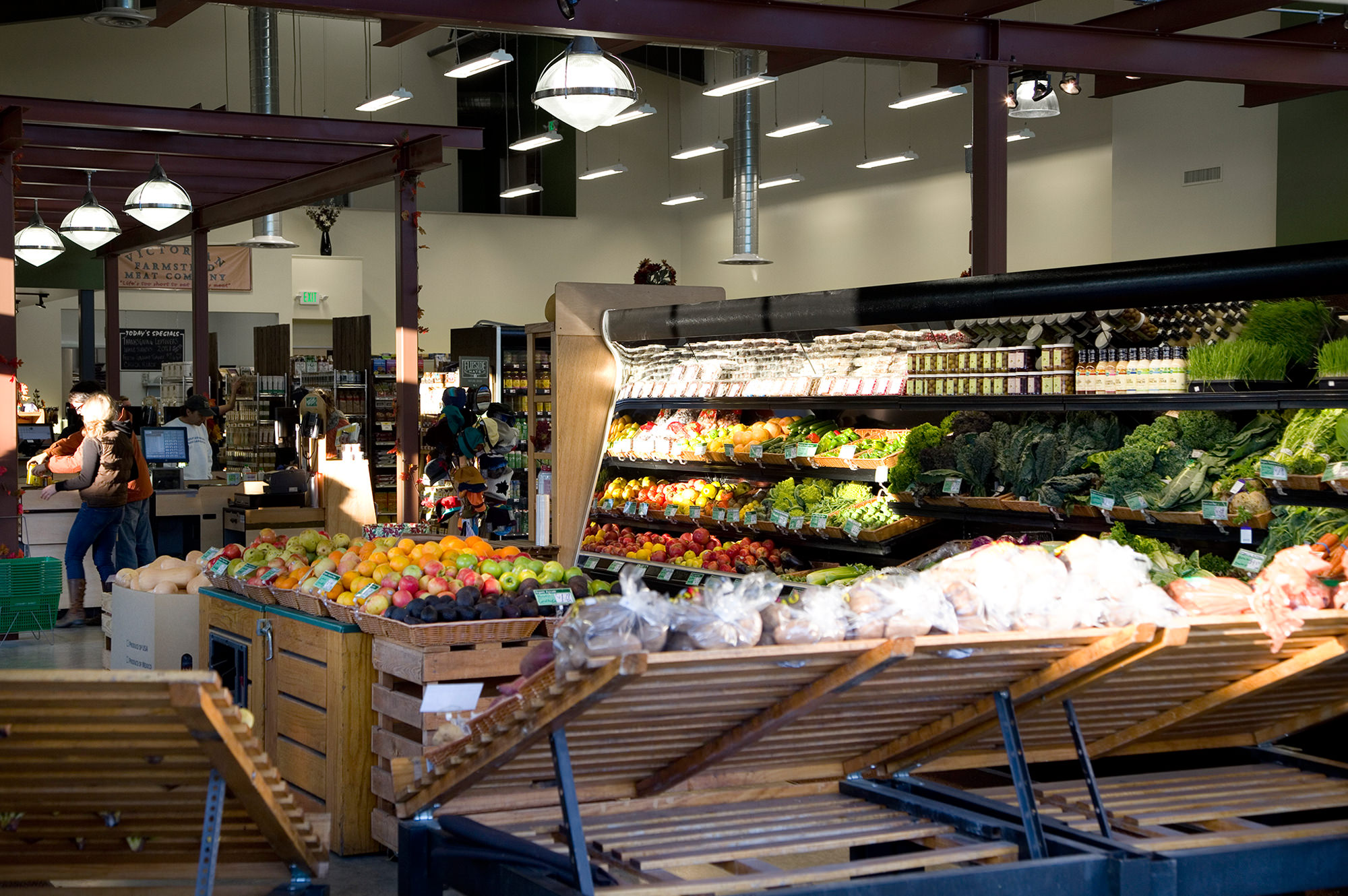 Produce section at Community Market