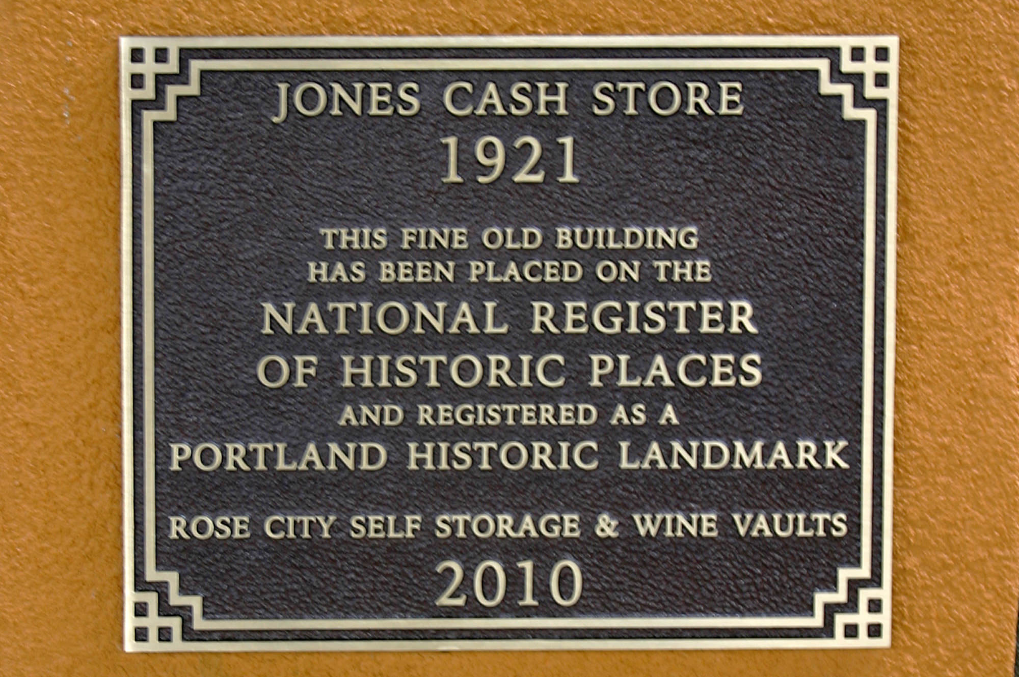 Historical Place Plaque at Rose City Storage and Wine Vaults