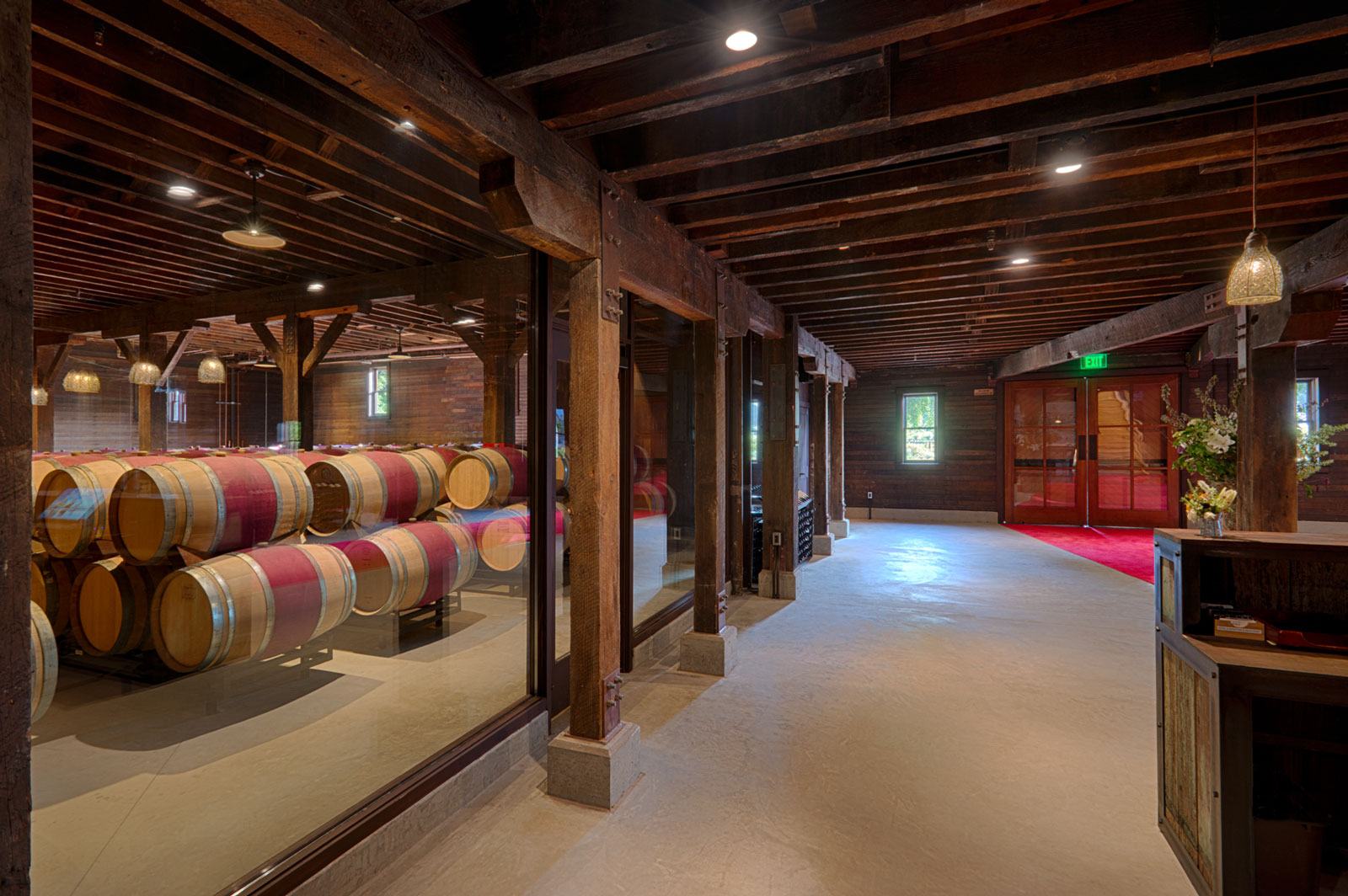 open view of winery tasting room at Trefethen Family Estates