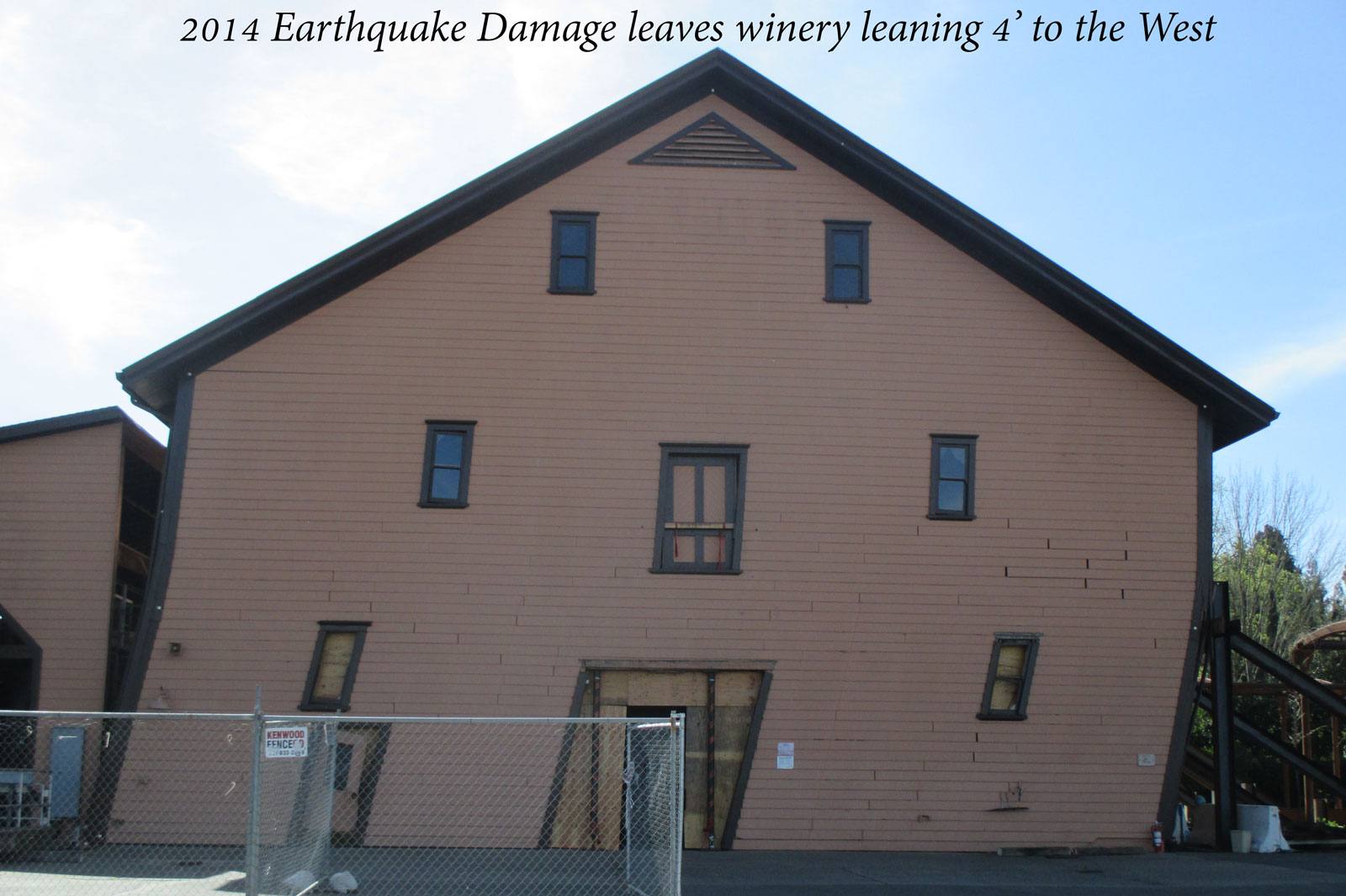 earthquake damage at Trefethen Family Estates