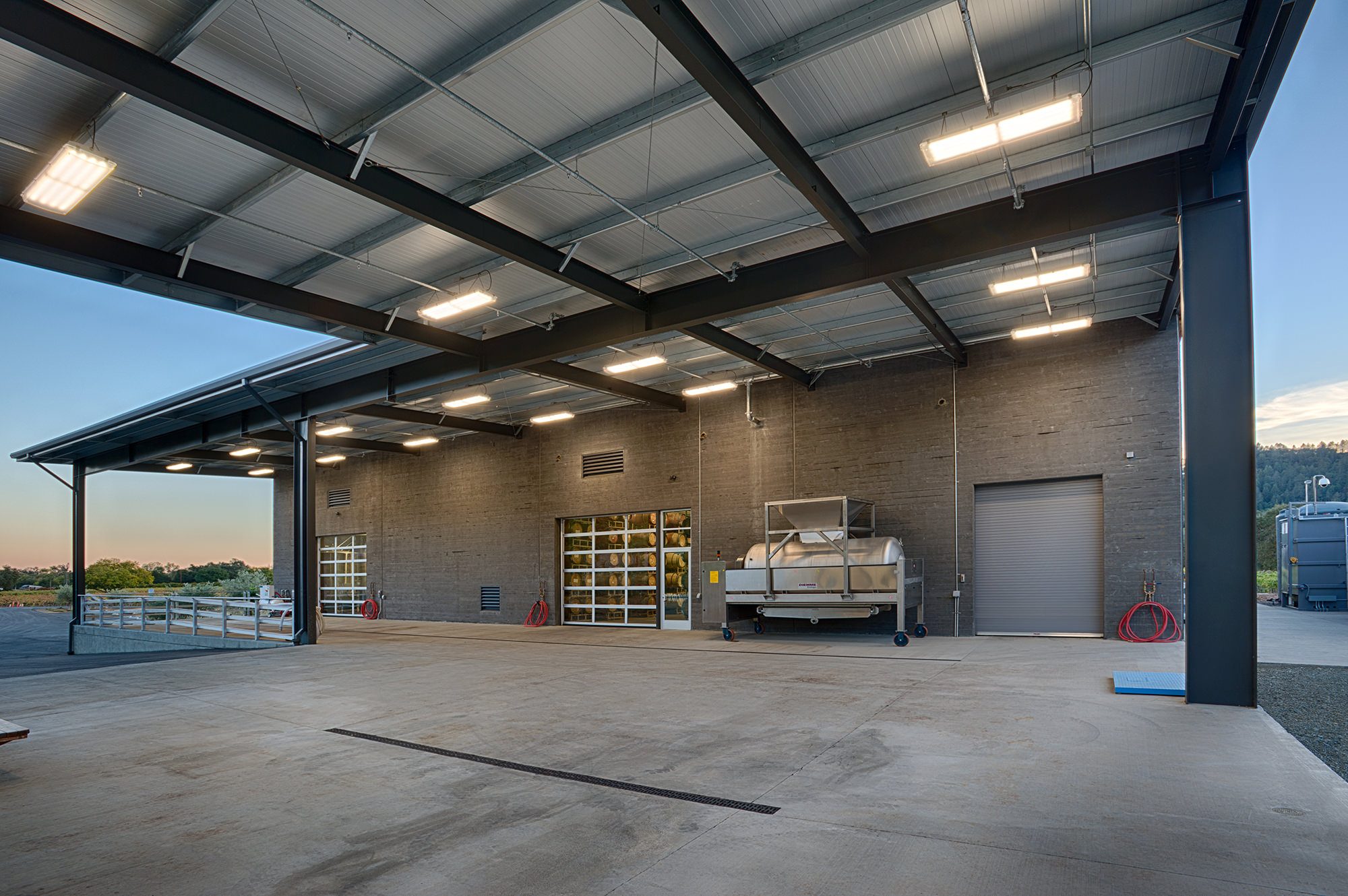 Wine Storage building at Titus Vineyards in Napa Valley