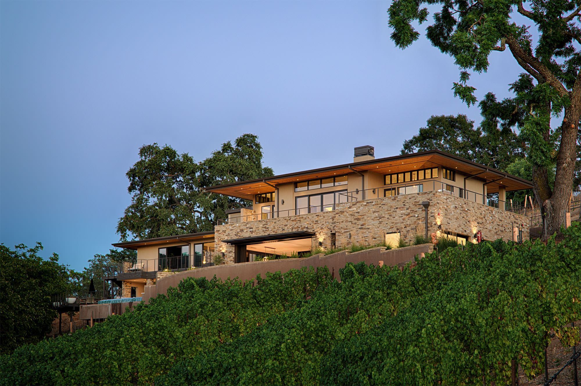 Oakville hillside residence placed in vineyards