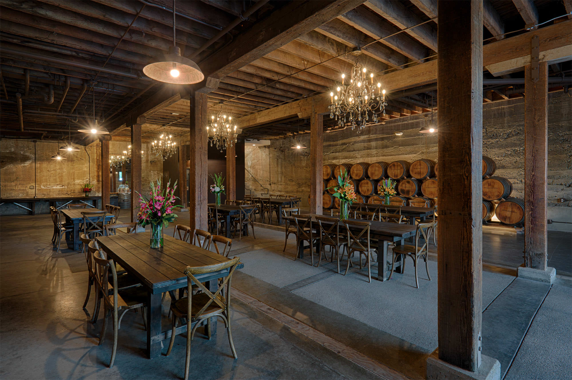 Seating area for tasting inside Murrieta's Well winery