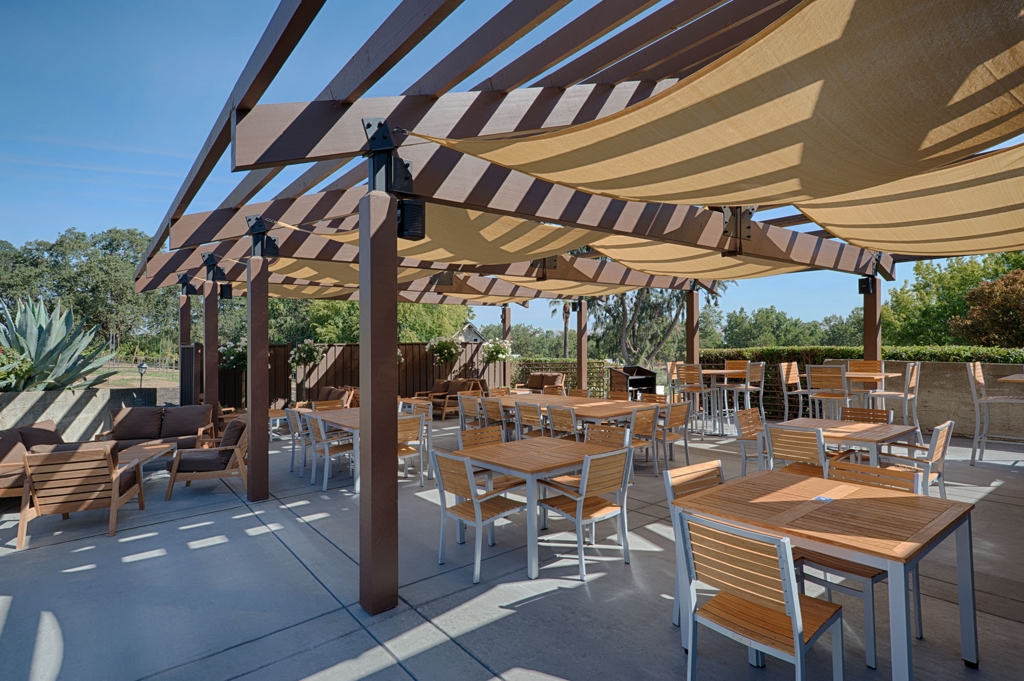 Outdoor Terrace and Shade at Murrieta's Well Winery