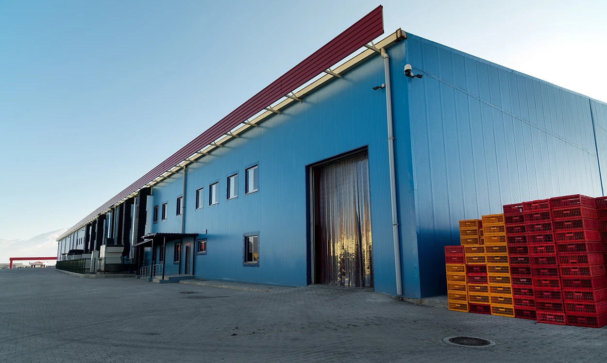The exterior of a cold storage warehouse